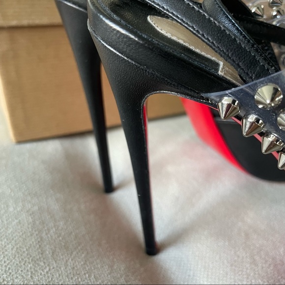 NWT❤️Christian Louboutin❤️Levita Girl 120 Leather and PVC Heels - Picture 8 of 11